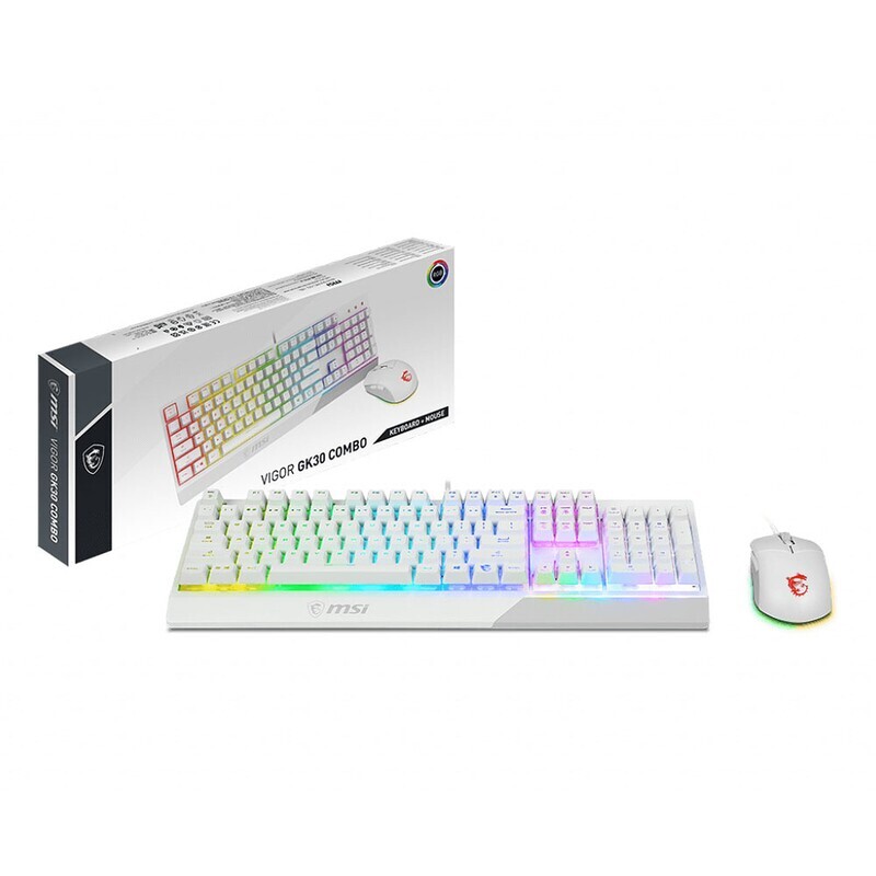 MSI VIGOR GK30 COMBO - ENSEMBLE CLAVIER ET SOURIS - FRANÇAIS - BLANC