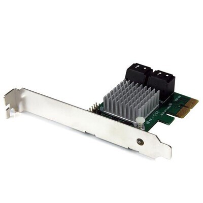 Adaptateur 4 Ports SATA III vers PCI Express - Noir - 6 Gbps