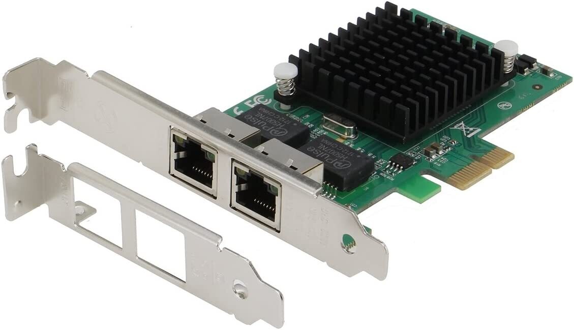 Carte réseau RJ45 PCI-E 2.0x1 Gigabit Ethernet, double port