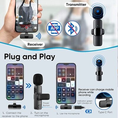 Microphone Cravate Sans Fil pour iPhone/iPad