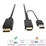 CABLE HDMI vers DisplayPort avec câble d&#39;alimentation USB 1.5M