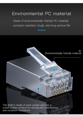 Connecteur RJ45 CAT6 - Transparent - 8P8C