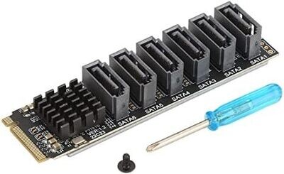 Carte Adaptateur M.2 NVMe vers SATA 3.0 - 6 Ports - PCIe 3.0