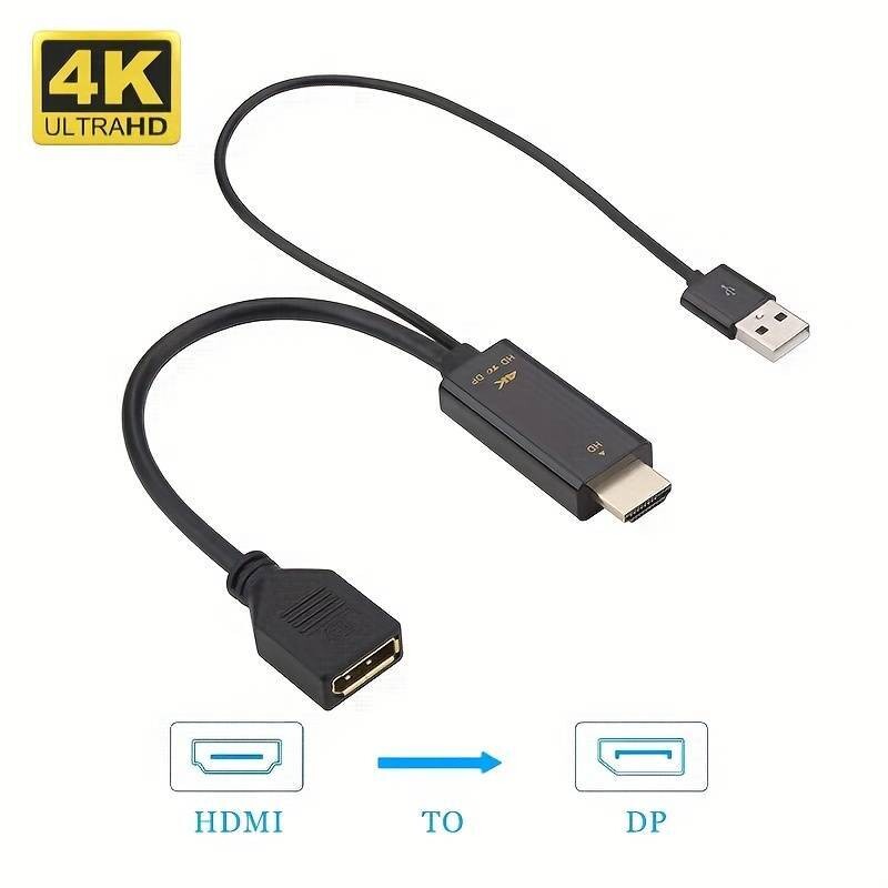 FOINNEX Adaptateur HDMI vers Displayport, Convertisseur HDMI Mâle à DP  Femelle 4K@60Hz, Actif Connecteur HDMI to Display Port Cable Adapter pour  Laptop,Xbox 360 One,PS4 PS3,NS, PC à Moniteur : : Informatique