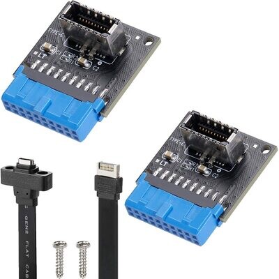 Kit Adaptateur USB 3.0 19 broches vers USB 3.1 Type-C Frontal