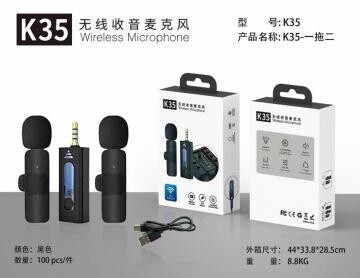 DUAL MICROPHONE-CRAVATE SANS FIL   JACK 3.5MM