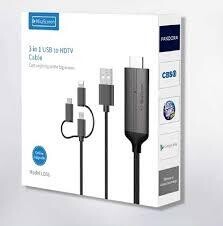 CÂBLE HDMI 3-EN-1  LIGHTNING, USB-C, MICRO USB