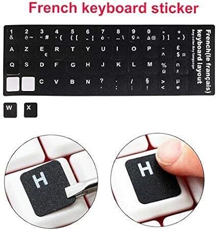 Autocollants Stickers Clavier AZERTY pour Ordinateur Portable