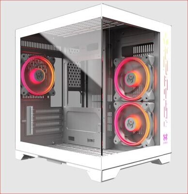 Boîtier PC Gaming Compact Blanc avec Éclairage ARGB
