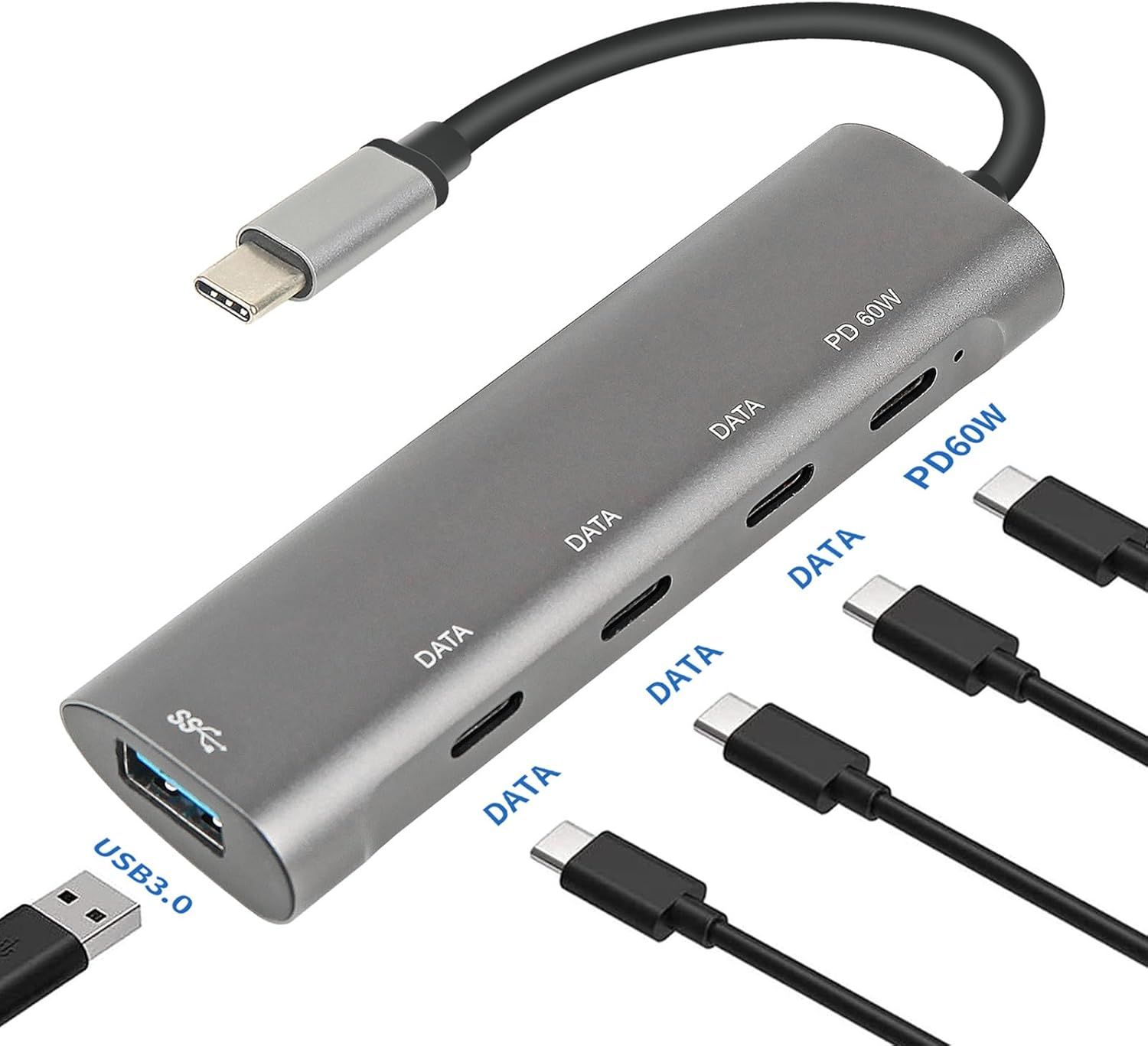 Hub USB C 5 Gbit/s  pour ordinateur portable Hub USB 3.0 Multiport