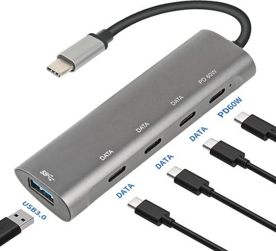 Hub USB C 5 Gbit/s  pour ordinateur portable Hub USB 3.0 Multiport