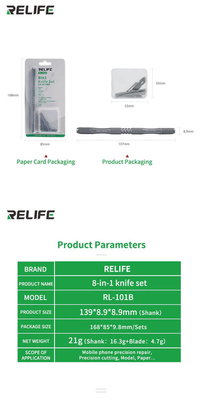 RELIFE RL-101B Kit de Couteaux de Précision 8 en 1