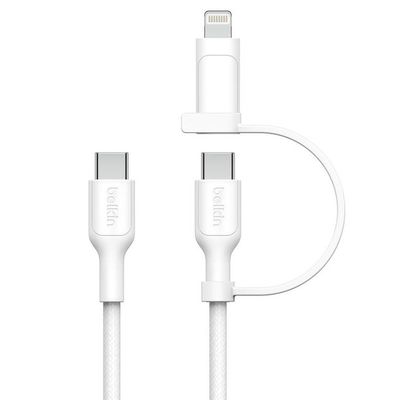 Câble USB-C vers USB-C et Lightning - Blanc - 1,5m