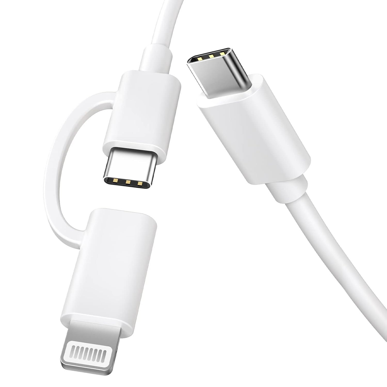 Câble  2 en 1 vers USB-C + Lightning  1m