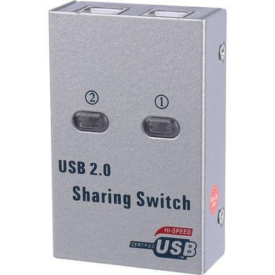 Commutateur USB 2.0 UY-02A – Partage de périphérique – 2 PC vers 1 appareil – Bouton manuel – Compatible imprimante, scanner