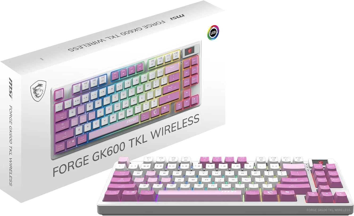 MSI FORGE GK600 TKL W VIOLET FR - Clavier AZERTY