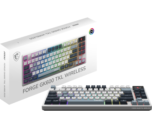 MSI FORGE GK600 TKL W SKY FR - Clavier AZERTY