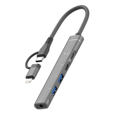 5-in-1 USB C/Lightning Hub