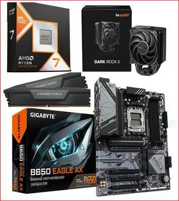 Kit Ryzen 7 9800X3D+B650 EAGLE AX+32 Go+Dark Rock  5