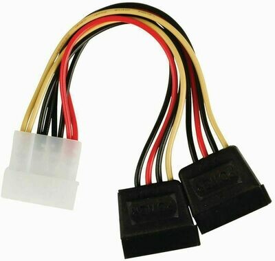 Câble adaptateur Molex vers double SATA Power