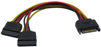 Câble SATA Mâle vers 2 x Femelle S-ATA - Noir