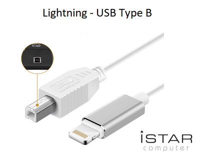 Câble MIDI Lightning vers USB Type B – Connexion directe iOS pour instruments numériques