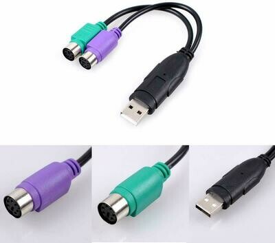 Adaptateur USB vers Double PS/2 pour Clavier et Souris
