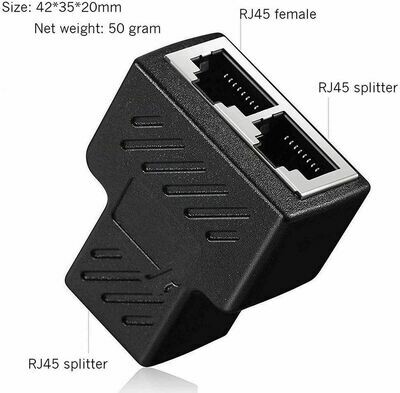 Répartiteur Réseau RJ45 Mâle vers 2 Femelles