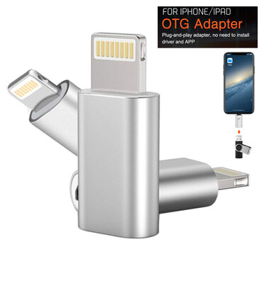 Adaptateur Lightning vers USB OTG - Argent - Pour iPhone iPad