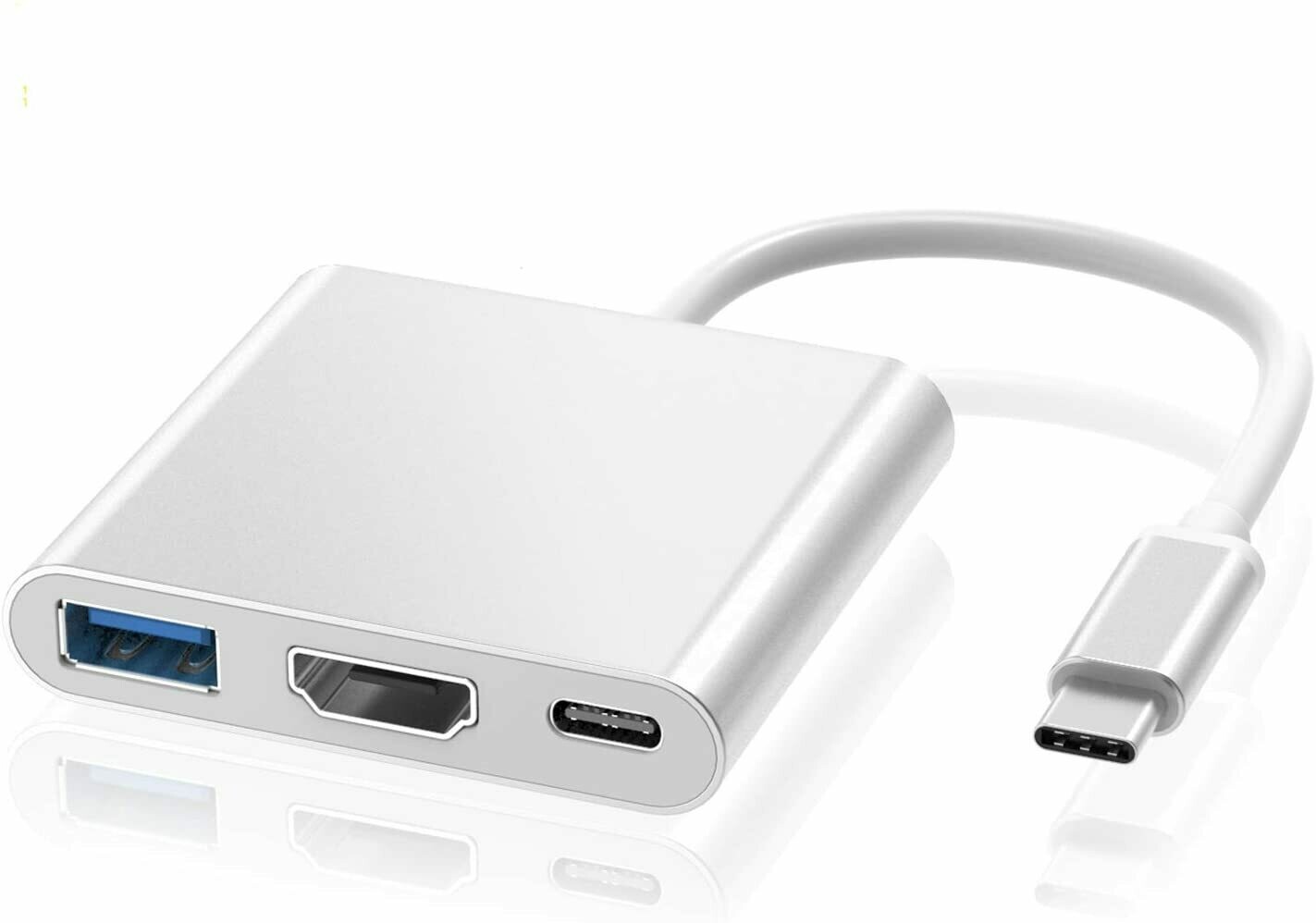 Cable Type C 4K HDMI USB 3.0 - Hub 3 en 1 pour PC