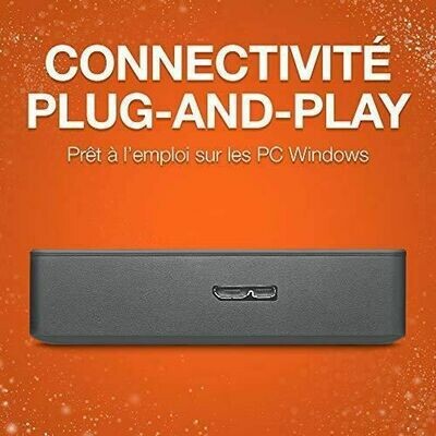 Disque dur externe Seagate Basic - 2,5 pouces - USB 3.0 - 4 To - Gris