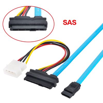 Câble Adaptateur SAS 29 broches vers SATA 7 broches avec alimentation LP4