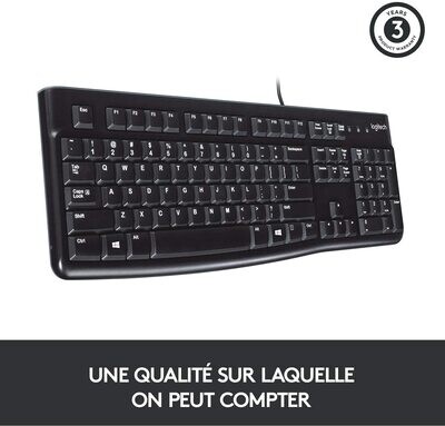 Logitech Clavier K120 USB Noir OEM Filaire AZERTY