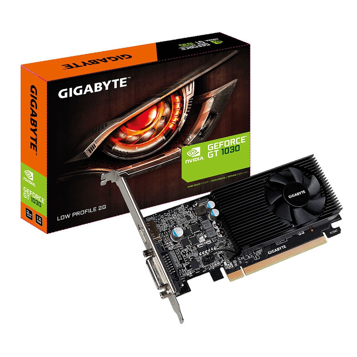 GIGABYTE GeForce GT 1030 Low Profile 2Go GDDR4 - GV-N1030D4-2GL