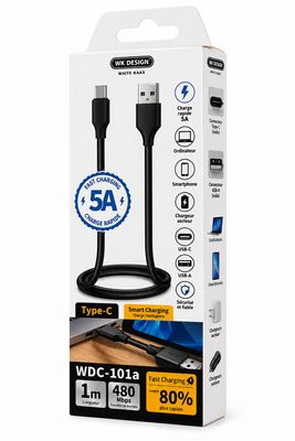 WK Design Câble USB-C Charge Rapide et Transfert de Données WDC-101a