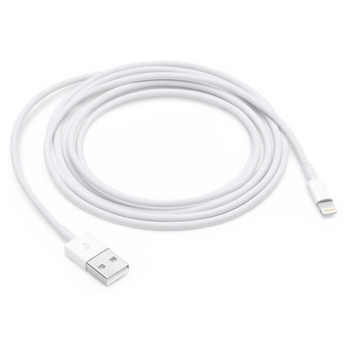 Câble USB 2.0 vers Lightning Blanc (2m) - Réf. 00688