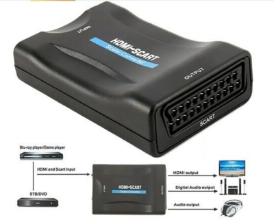 Convertisseur SCART vers HDMI - Noir - Scaler - 1080P