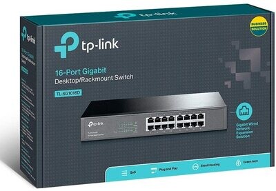 SWITCH TP-LINK RJ45 Gigabit TL-SG1016D Rackable - 16 ports