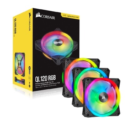 Corsair QL120 RGB - Pack de 3 ventilateurs x 120mm - Black RGB