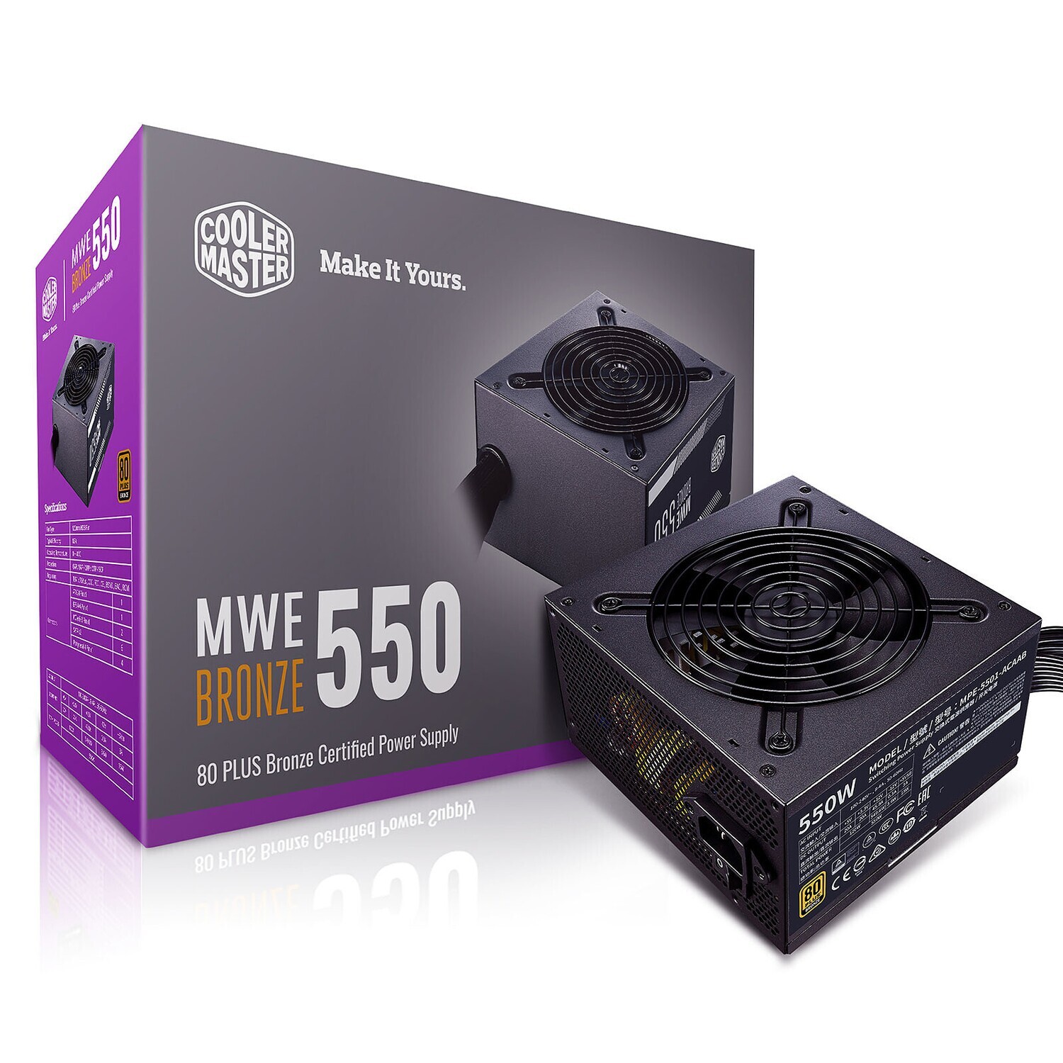 Cooler Master MWE Bronze 550 Alimentation PC (MPE-5501-ACAAB)