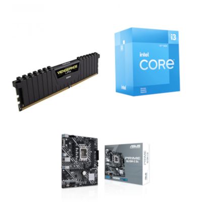 Kit d'évolution Intel Core i3-12100F - ASUS H610M-E D4 - DDR4 8Go