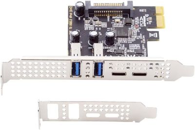 Carte PCIe USB 3.2 - 4 Ports (2x USB-C + 2x USB-A) 5 Gbps