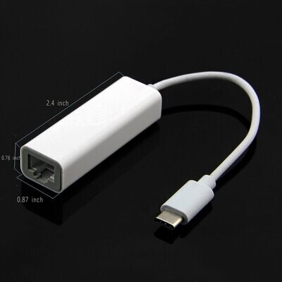 Adaptateur USB-C vers RJ45 Réseau Blanc
