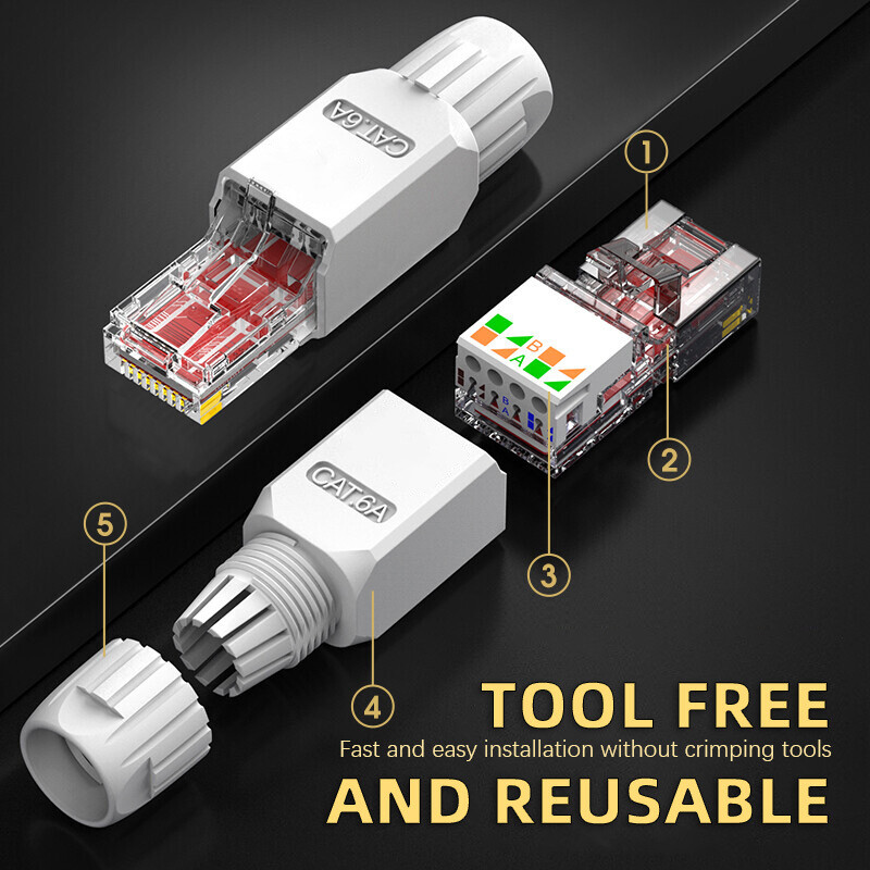 Connecteur RJ45  CAT6, fiches de terminaison Ethernet sans outil