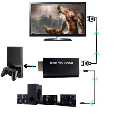 Convertisseur PS2 vers HDMI - Adaptateur Audio Vidéo pour Téléviseur HDMI