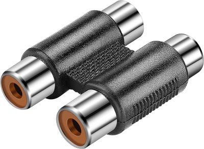 Adaptateur RCA Femelle - Femelle - Noir - Plaqué Nickel