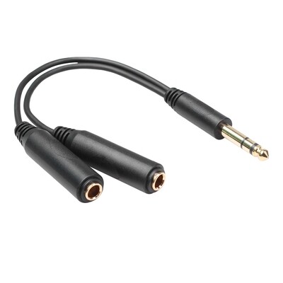 Adaptateur jack 6,35mm Mâle Vers Double 6,35mm Femelle