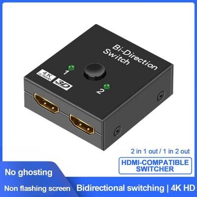 Switch HDMI Bi-Directionnel 2 entrées 1 sortie - Noir - 4K