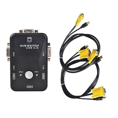 Boîtier KVM Switch VGA USB 2 Ports