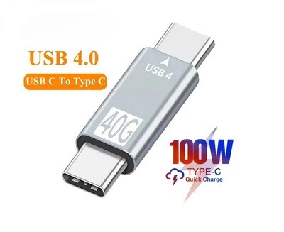 Adaptateur USB4 Type C Mâle vers Type C Mâle - 40 Gbps - 100W